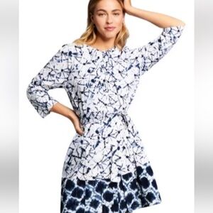 Thakoon for Target Navy and White Tie-Dye Dress, M